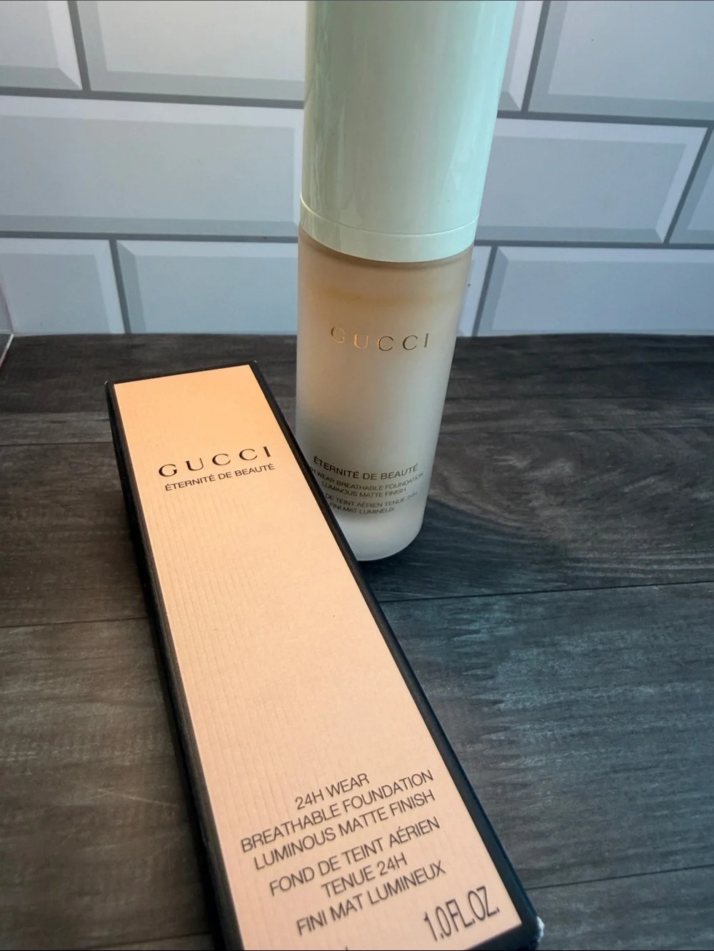 Gucci Foundation Bottle in Cream and Soft Yellow